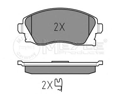 Комплект тормозных колодок, дисковый тормоз MEYLE
