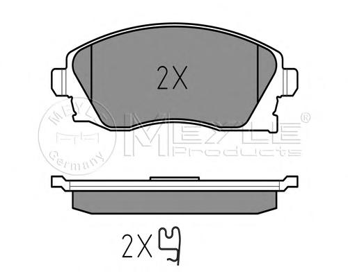 Комплект тормозных колодок, дисковый тормоз MEYLE