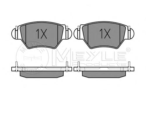 Комплект тормозных колодок, дисковый тормоз MEYLE