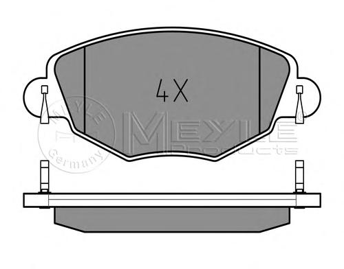 Комплект тормозных колодок, дисковый тормоз MEYLE