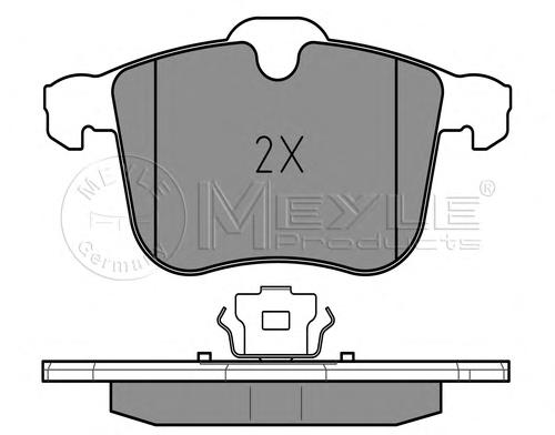 Комплект тормозных колодок, дисковый тормоз MEYLE
