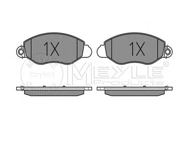Комплект тормозных колодок, дисковый тормоз MEYLE