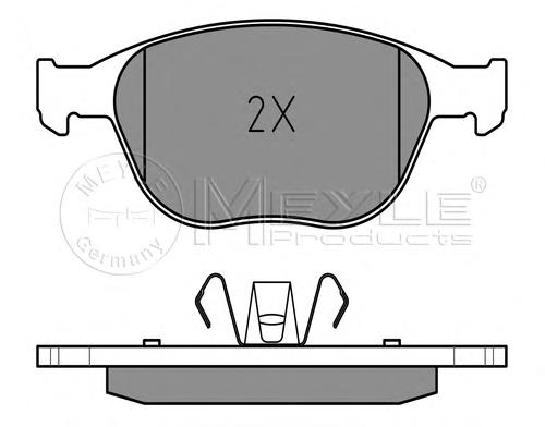 Комплект тормозных колодок, дисковый тормоз MEYLE