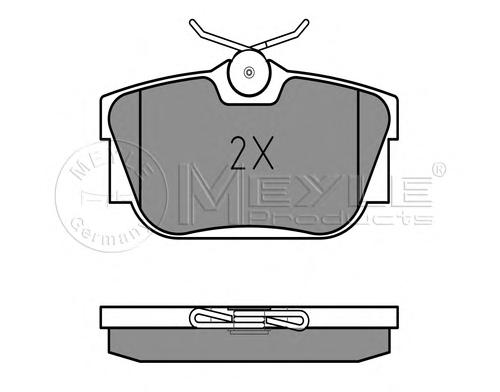 Комплект тормозных колодок, дисковый тормоз MEYLE