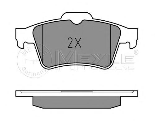 Комплект тормозных колодок, дисковый тормоз MEYLE