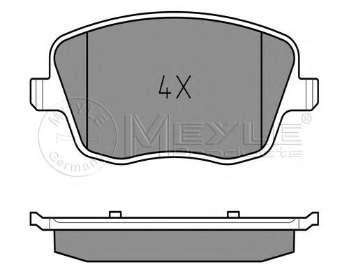 Комплект тормозных колодок, дисковый тормоз MEYLE