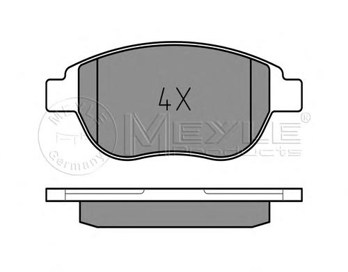 Комплект тормозных колодок, дисковый тормоз MEYLE