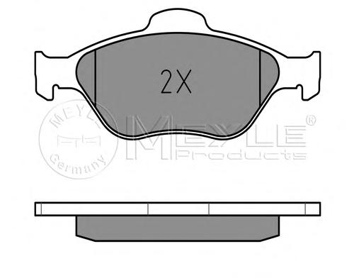 Комплект тормозных колодок, дисковый тормоз MEYLE