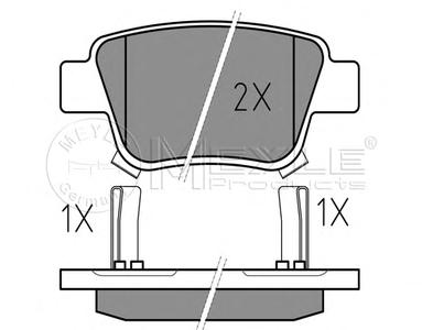 Комплект тормозных колодок, дисковый тормоз MEYLE 025 236 2016/W