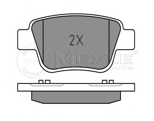 Комплект тормозных колодок, дисковый тормоз MEYLE