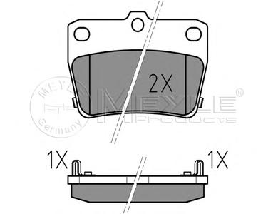 Комплект тормозных колодок, дисковый тормоз MEYLE 025 236 5614/W