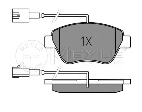 Комплект тормозных колодок, дисковый тормоз MEYLE