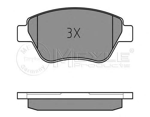 Комплект тормозных колодок, дисковый тормоз MEYLE