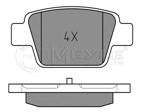 Комплект тормозных колодок, дисковый тормоз MEYLE