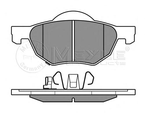Комплект тормозных колодок, дисковый тормоз MEYLE