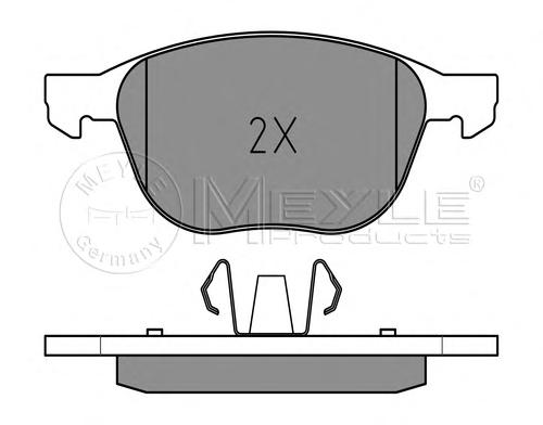 Комплект тормозных колодок, дисковый тормоз MEYLE