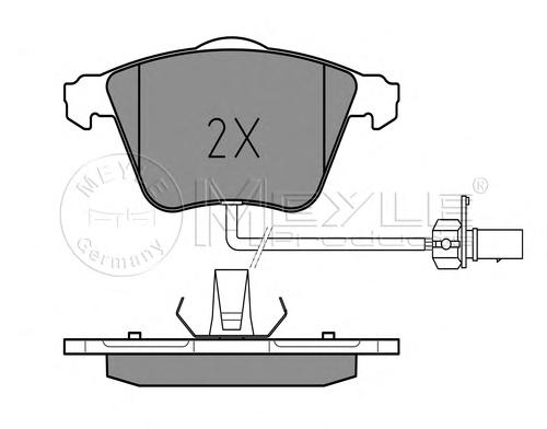 Комплект тормозных колодок, дисковый тормоз MEYLE