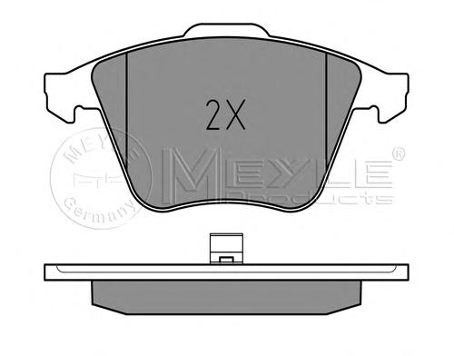 Комплект тормозных колодок, дисковый тормоз MEYLE