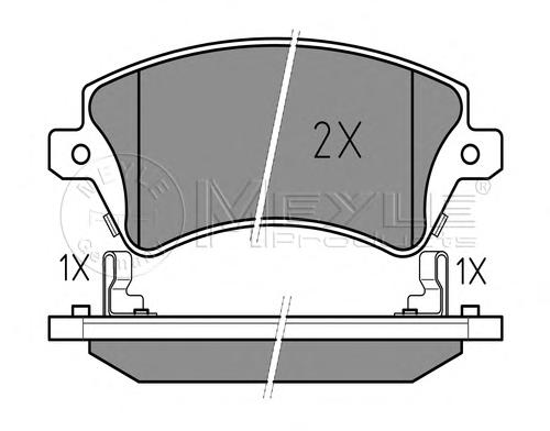 Комплект тормозных колодок, дисковый тормоз MEYLE