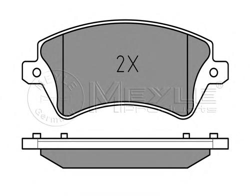 Комплект тормозных колодок, дисковый тормоз MEYLE
