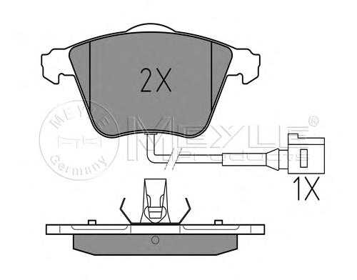 Комплект тормозных колодок, дисковый тормоз MEYLE