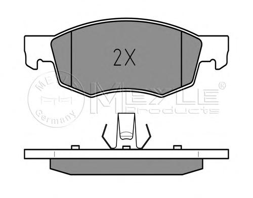 Комплект тормозных колодок, дисковый тормоз MEYLE