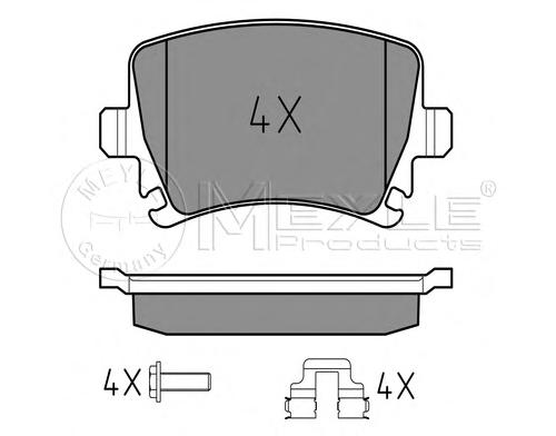Комплект тормозных колодок, дисковый тормоз MEYLE