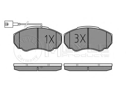 Комплект тормозных колодок, дисковый тормоз MEYLE
