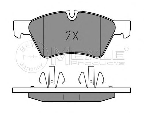 Комплект тормозных колодок, дисковый тормоз MEYLE