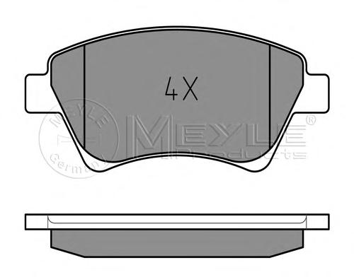 Комплект тормозных колодок, дисковый тормоз MEYLE