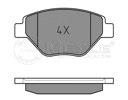 Комплект тормозных колодок, дисковый тормоз MEYLE