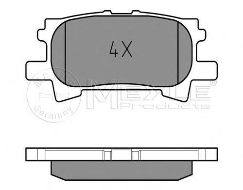 Комплект тормозных колодок, дисковый тормоз MEYLE