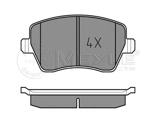 Комплект тормозных колодок, дисковый тормоз MEYLE