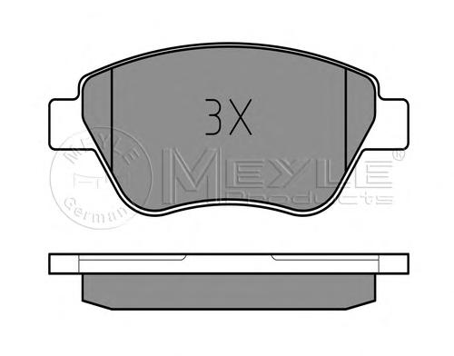 Комплект тормозных колодок, дисковый тормоз MEYLE