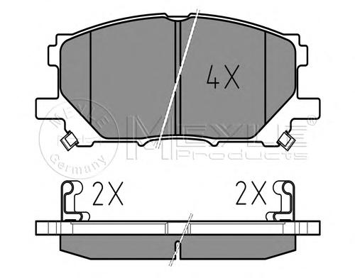 Комплект тормозных колодок, дисковый тормоз MEYLE