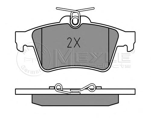 Комплект тормозных колодок, дисковый тормоз MEYLE