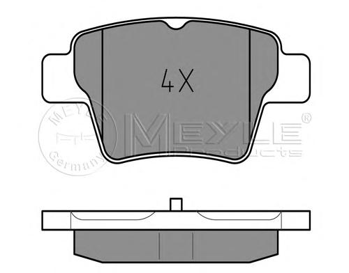 Комплект тормозных колодок, дисковый тормоз MEYLE