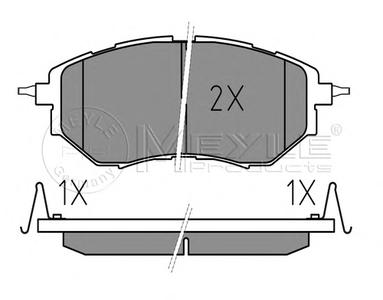 Комплект тормозных колодок, дисковый тормоз MEYLE
