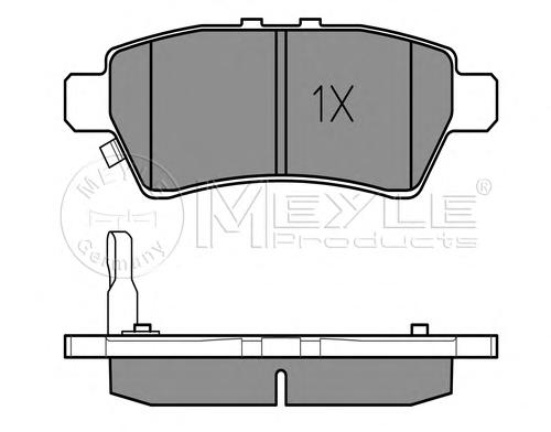 Комплект тормозных колодок, дисковый тормоз MEYLE