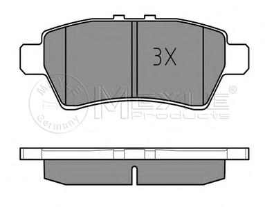 Комплект тормозных колодок, дисковый тормоз MEYLE