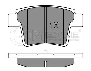 Комплект тормозных колодок, дисковый тормоз MEYLE 025 242 6017