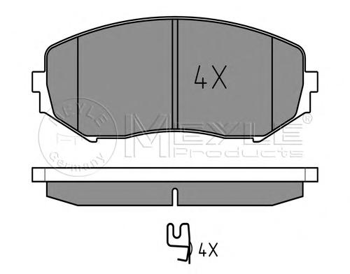 Комплект тормозных колодок, дисковый тормоз MEYLE
