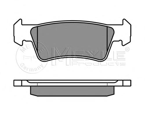 Комплект тормозных колодок, дисковый тормоз MEYLE