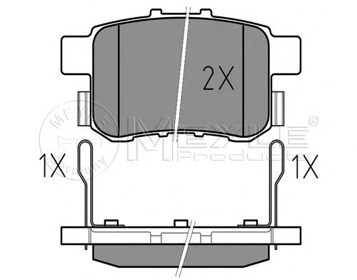 Комплект тормозных колодок, дисковый тормоз MEYLE