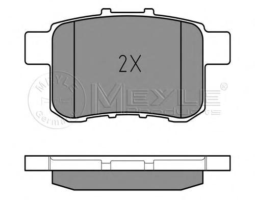 Комплект тормозных колодок, дисковый тормоз MEYLE