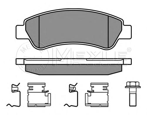 Комплект тормозных колодок, дисковый тормоз MEYLE