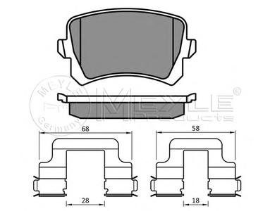 Комплект тормозных колодок, дисковый тормоз MEYLE 025 244 8317