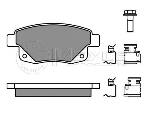 Комплект тормозных колодок, дисковый тормоз MEYLE