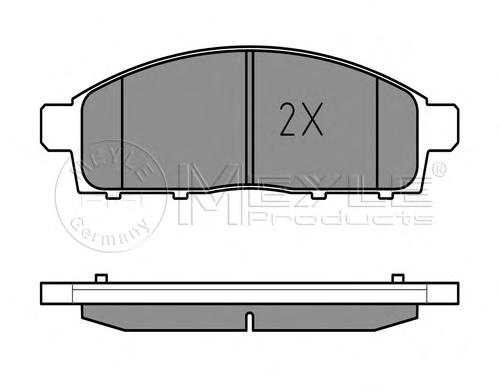 Комплект тормозных колодок, дисковый тормоз MEYLE