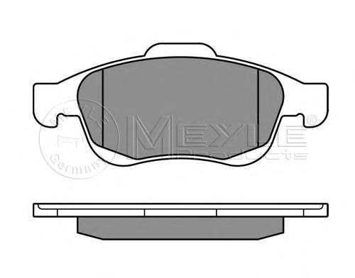 Комплект тормозных колодок, дисковый тормоз MEYLE